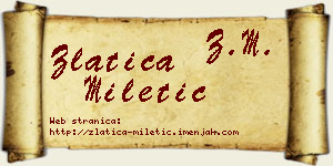 Zlatica Miletić vizit kartica